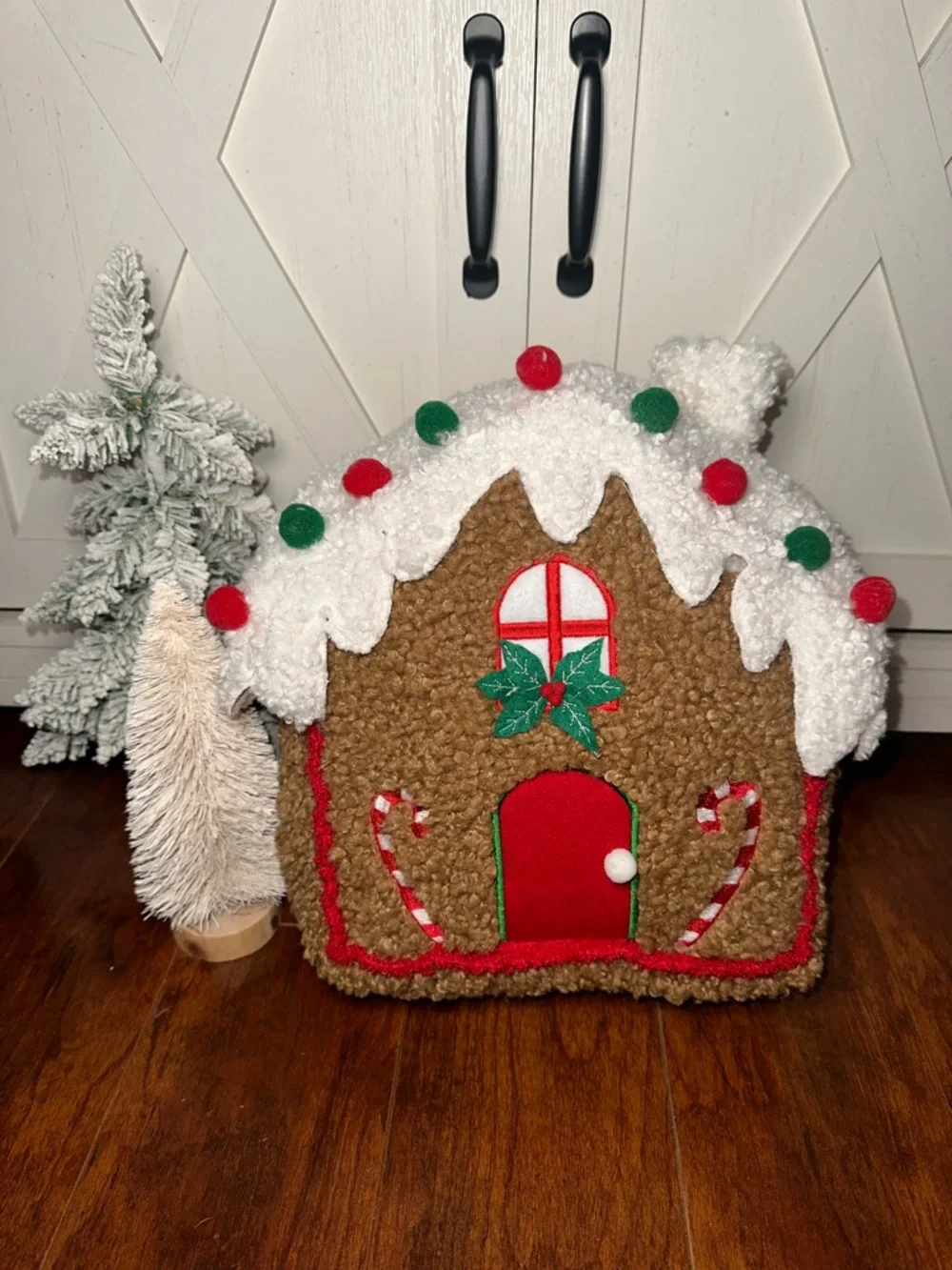 Holiday Gingerbread House Decorative Pillow